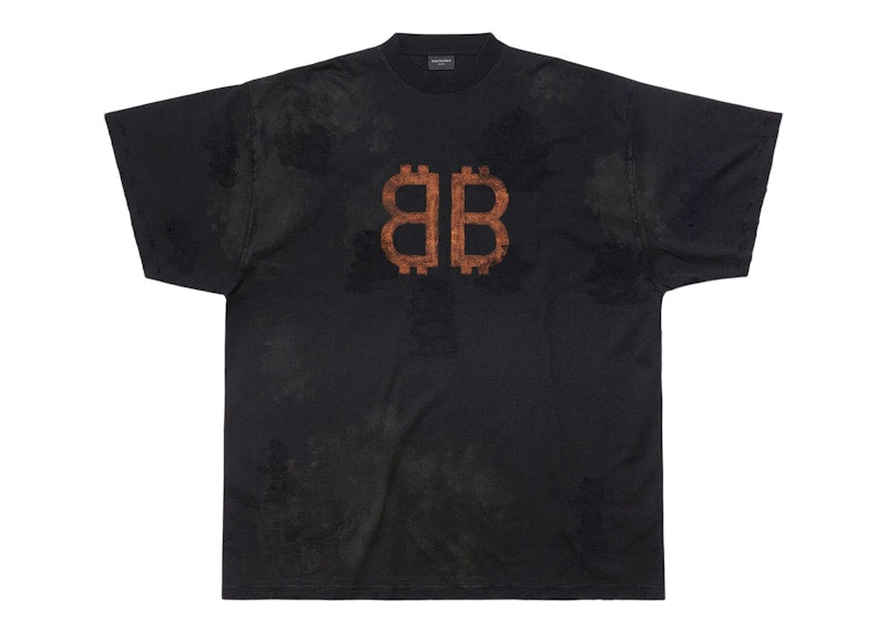 Balenciaga Crypto Oversized T-shirt Black Faded