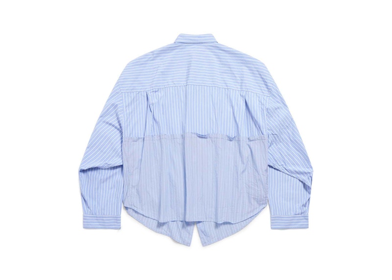 Balenciaga Cut Up Shirt Blue/White