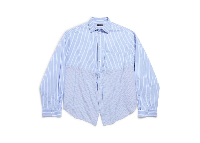 Balenciaga Cut Up Shirt Blue/White