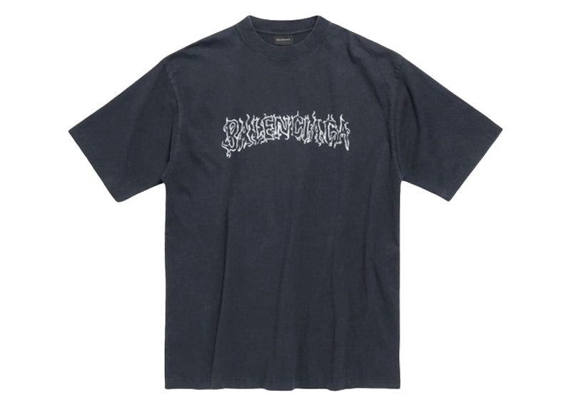 Balenciaga DIY Metal Outline Logo Tee Black