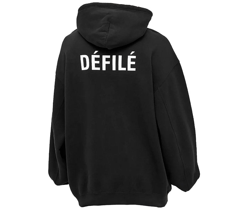Balenciaga Defile Oversized Hoodie Black