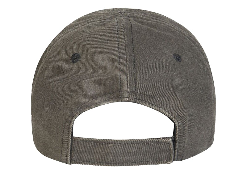 Balenciaga Denim Logo Baseball Velcro Tab Cap Black/White