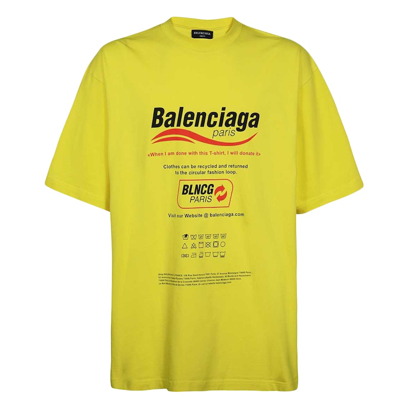 Balenciaga Dry Cleaning Boxy T-Shirt Yellow