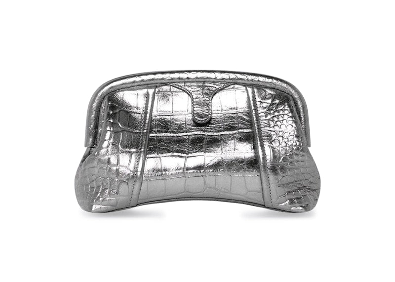 Balenciaga Editor Clutch XS Silver Metallized