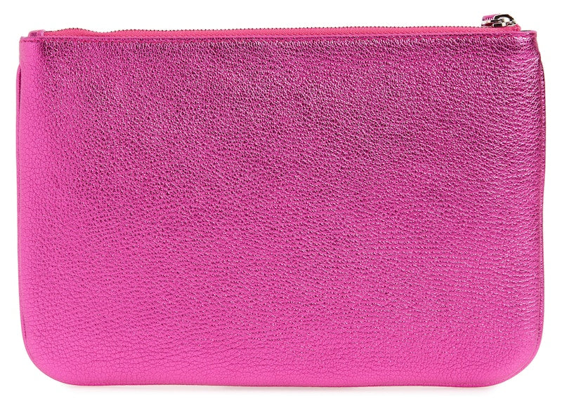 Balenciaga Everyday Leather Pouch Metallic Pink