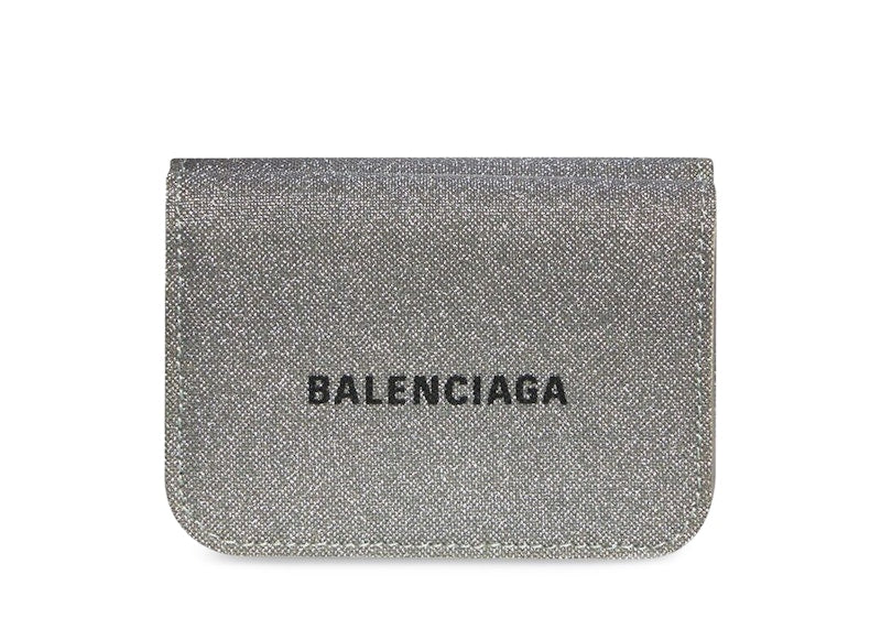 Balenciaga Glitter Cash Wallet Mini Grey