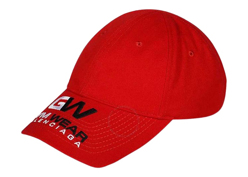 Balenciaga Gym Wear Velcro Strap Cap Red/White/Black