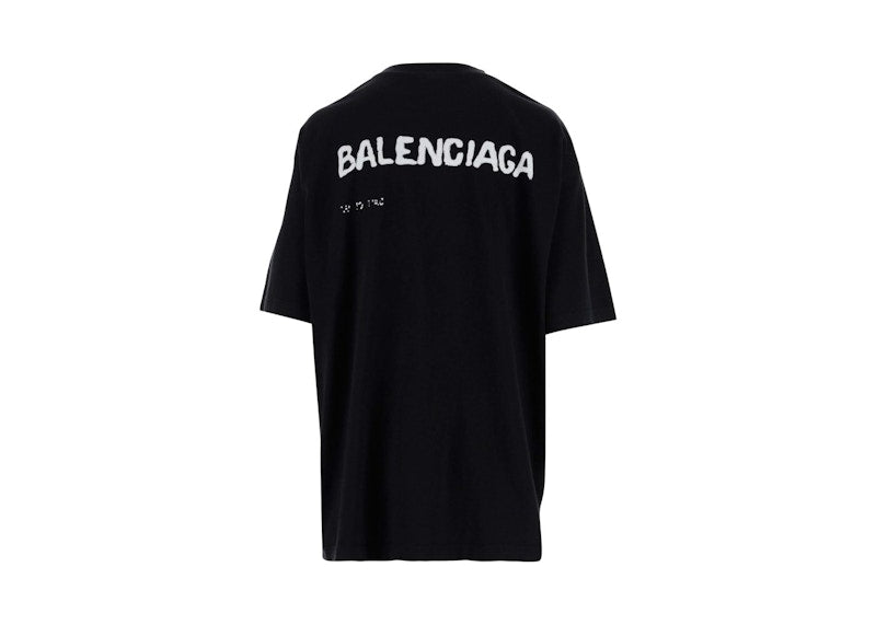 Balenciaga Hand Drawn Oversized Logo T-shirt Black/White
