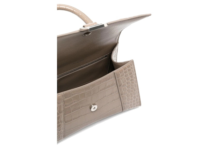 Balenciaga Hourglass S Top Handle Tote Bag Beige