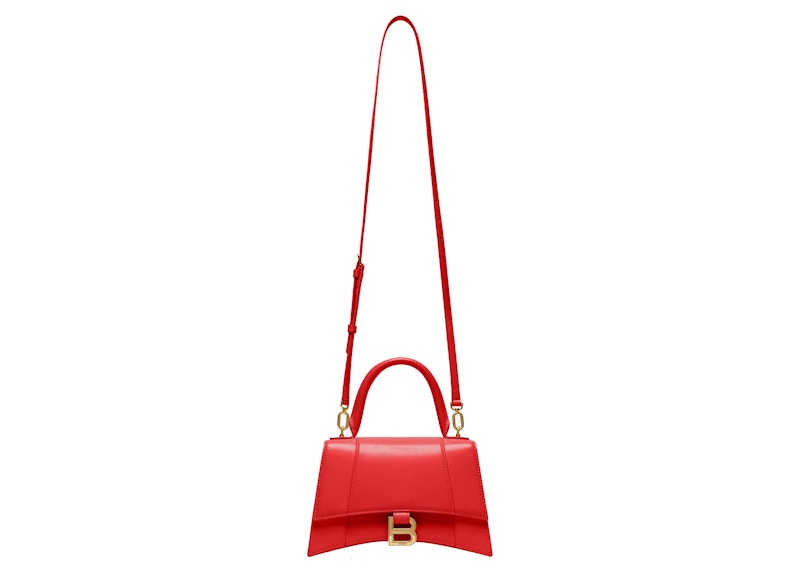 Balenciaga Hourglass Small Top Handle Bag Red
