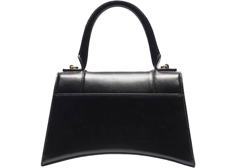 Balenciaga Hourglass Top Handle Bag Small Shiny Box Black