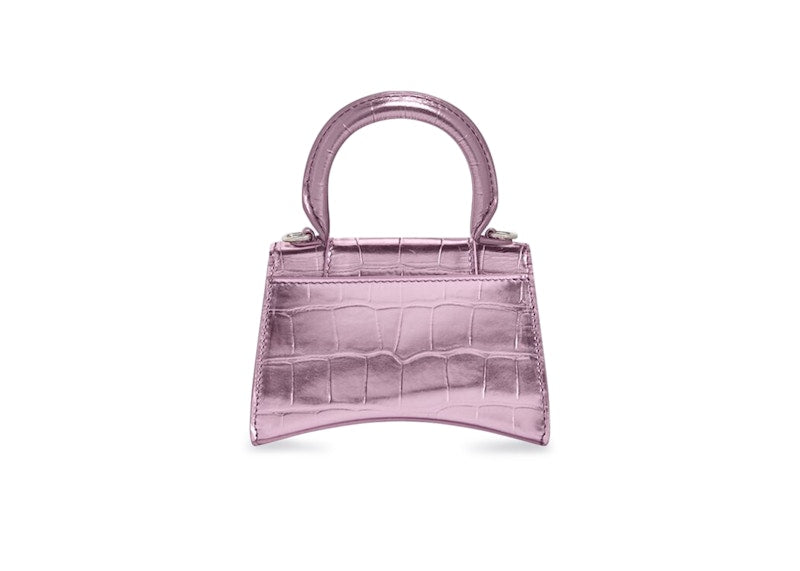 Balenciaga Hourglass Top Handle Mini Pink Metallized