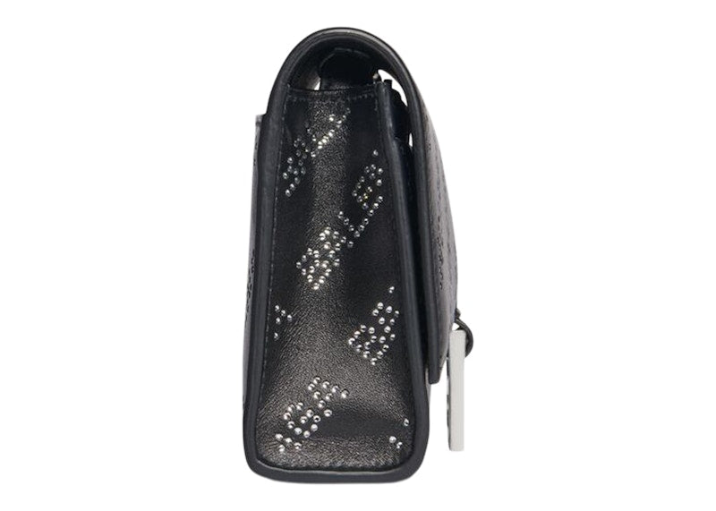 Balenciaga Hourglass Wallet On Chain With Rhinestones Black