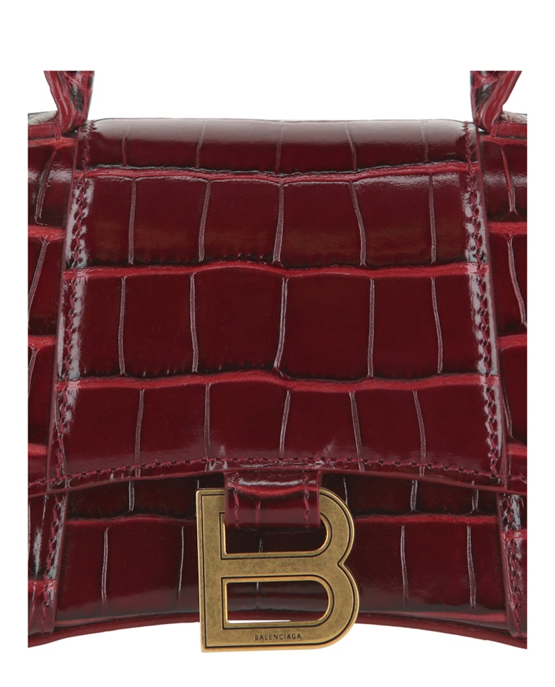 Balenciaga Hourglass XS Top Handle Dark Red