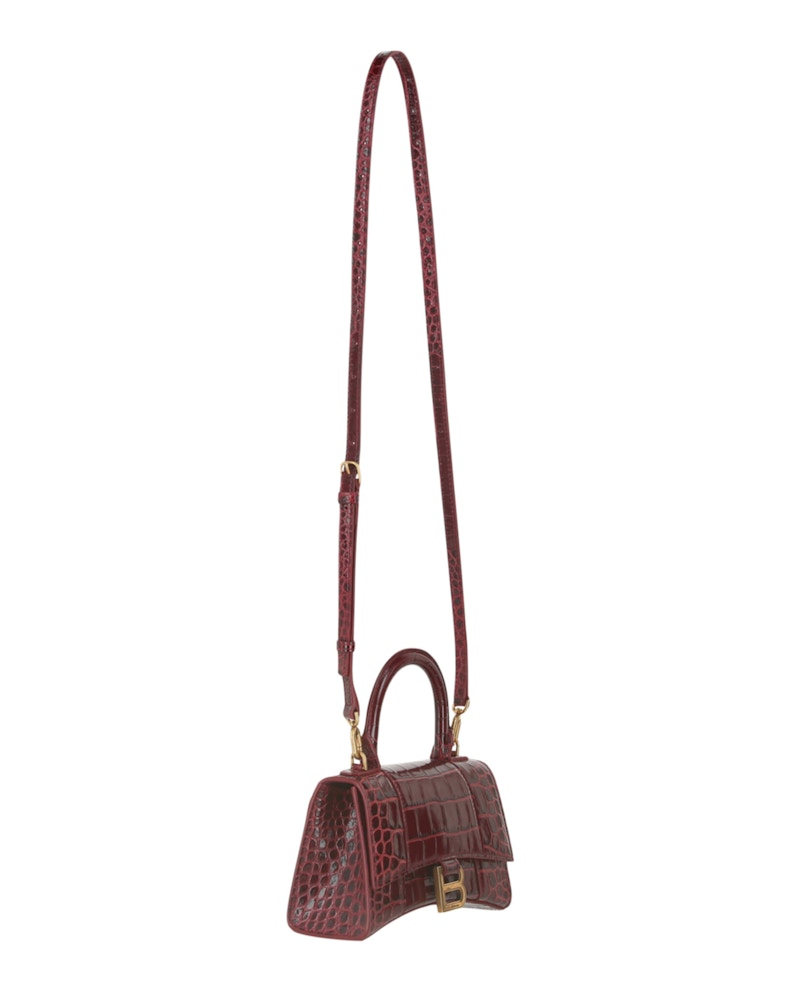 Balenciaga Hourglass XS Top Handle Dark Red
