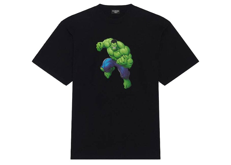 Balenciaga Hulk 2021 MARVEL Medium Fit T-shirt Black