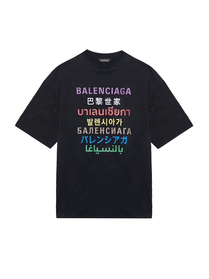 Balenciaga Languages Medium Fit T-shirt Black