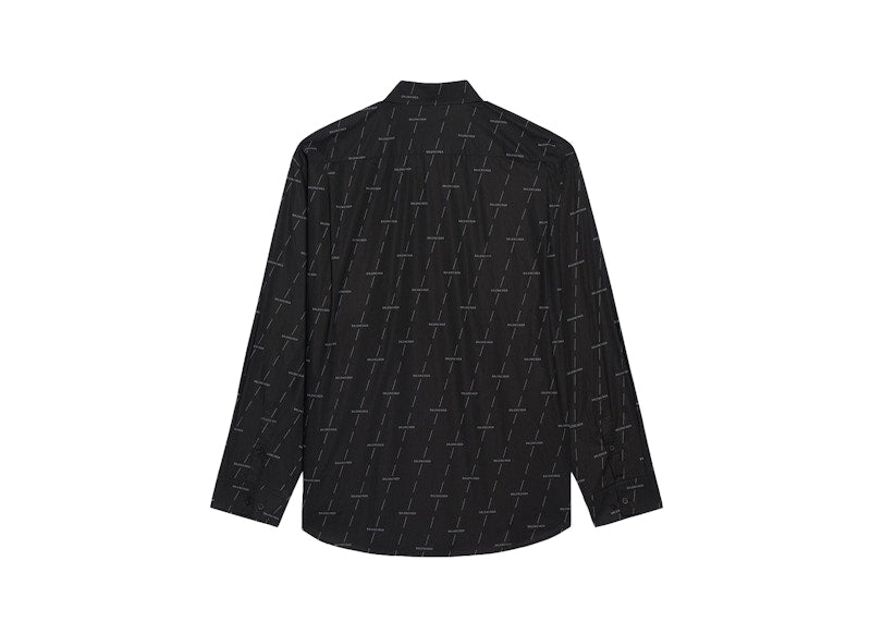 Balenciaga Large Fit Poplin Shirt Black/White Licence Printed