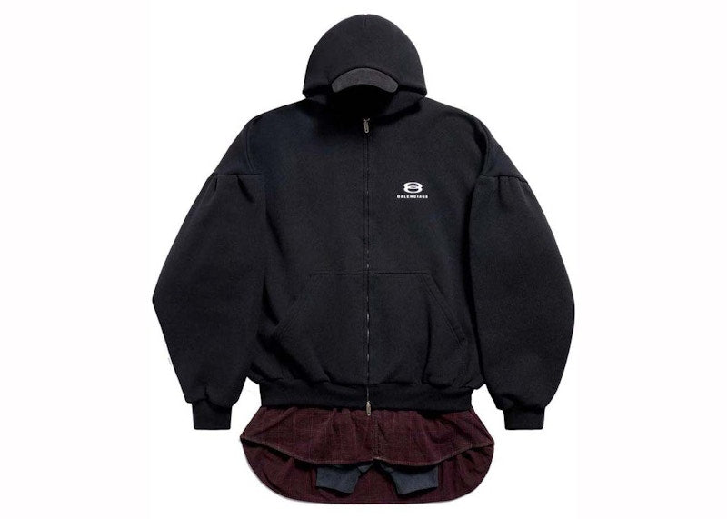 Balenciaga Layered Hoodie Black