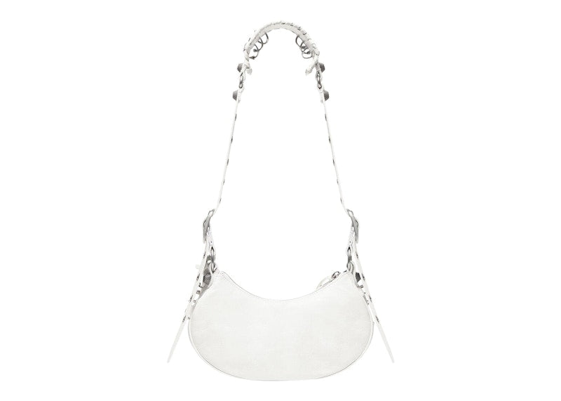 Balenciaga Le Cagole XS Shoulder Bag With Piercing White Arena