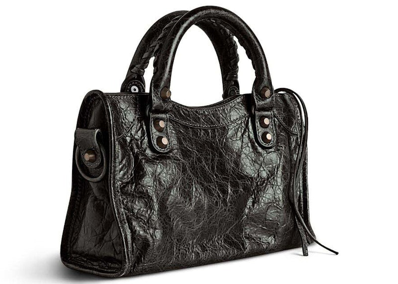 Balenciaga Le City Mini Bag In Black Arena Storico Lambskin Brass Hardware Black (8063952ABEK1000)
