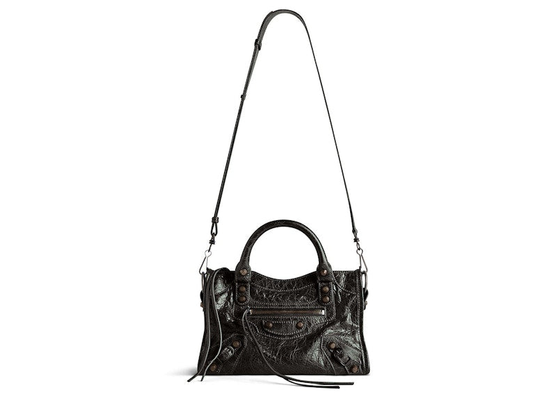 Balenciaga Le City Mini Bag In Black Arena Storico Lambskin Brass Hardware Black (8063952ABEK1000)