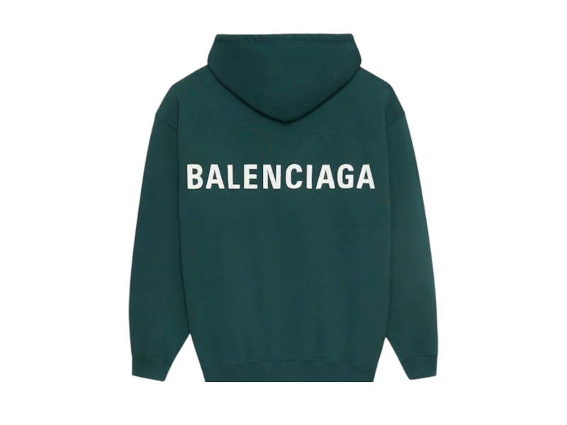 Balenciaga Logo Hoodie Green/White