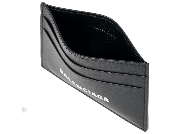 Balenciaga Logo Print (4 Card Slot) Card Holder Black