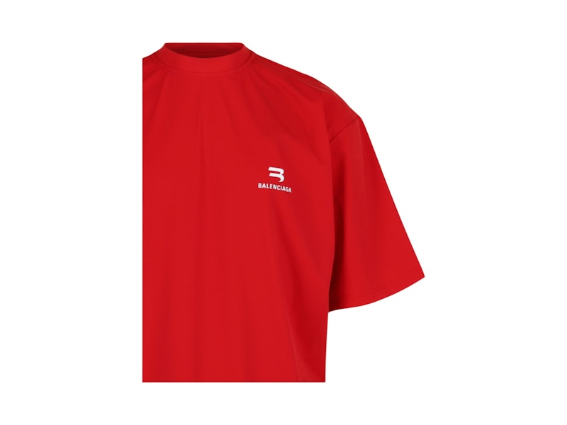 Balenciaga Logo Swim Shirt Red