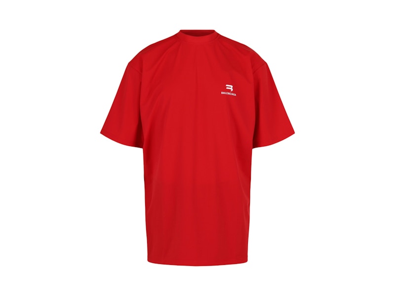 Balenciaga Logo Swim Shirt Red