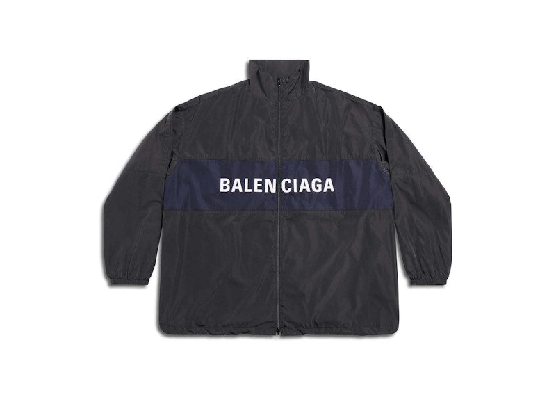Balenciaga Logo Zip Up Jacket Black
