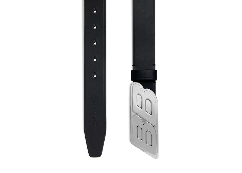 Balenciaga Men's Moto Logo Belt Black