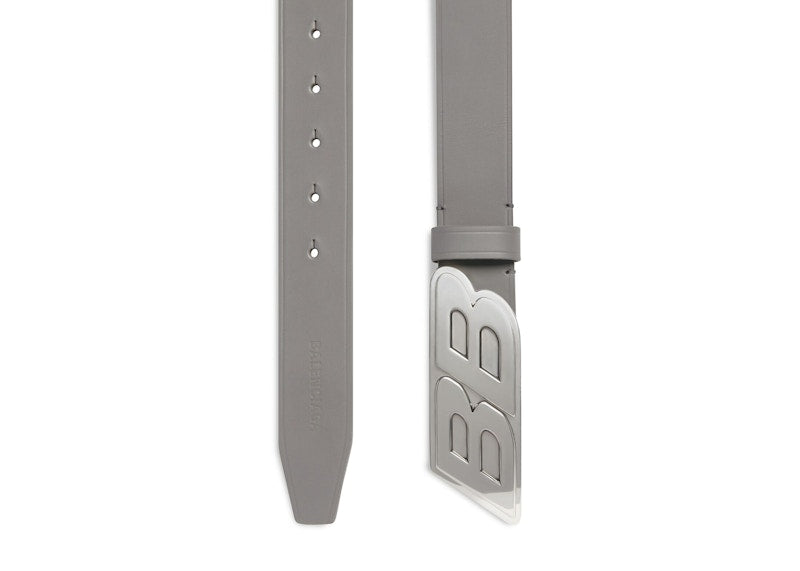 Balenciaga Men's Moto Logo Belt Dark Grey
