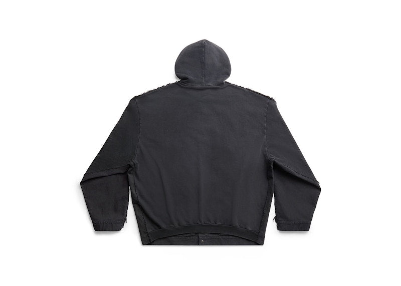 Balenciaga Men's Balenciaga Paris Hybrid Hooded Jacket Black