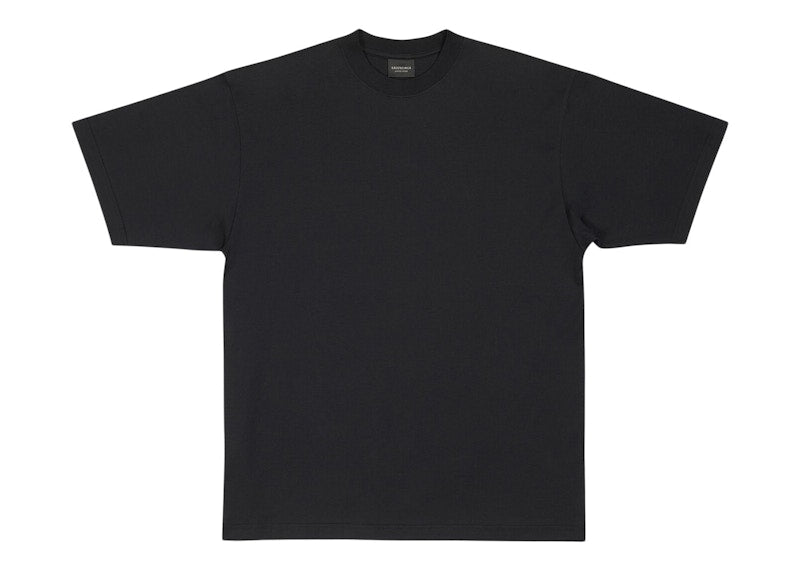 Balenciaga Men's Care Label Medium Fit T-Shirt Black