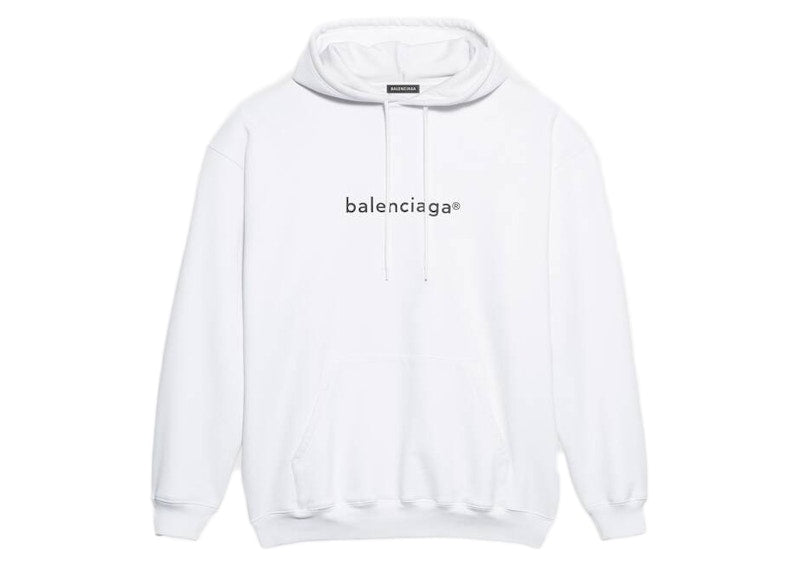 Balenciaga Mens New Copyright Medium Fit Hoodie White