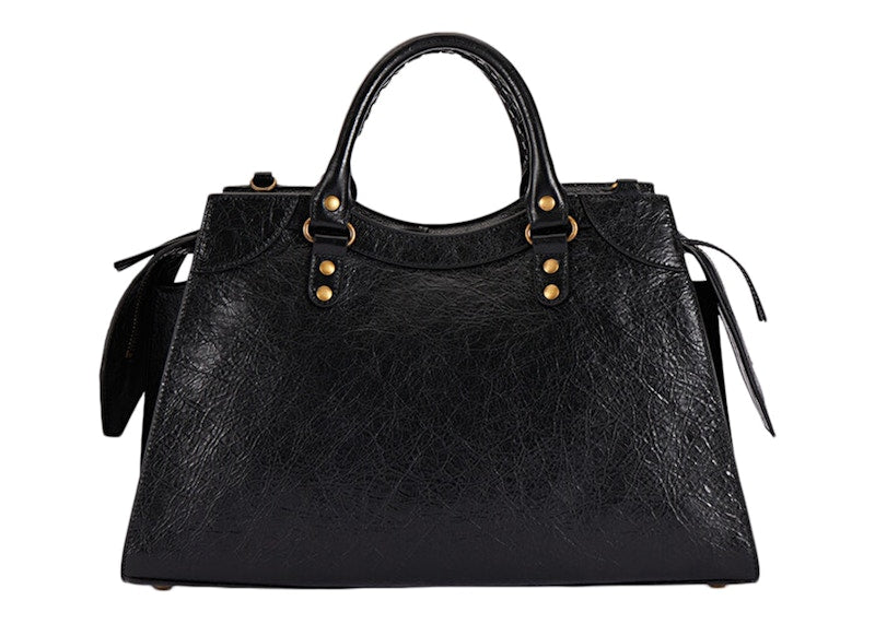 Balenciaga Neo Classic City Tote Bag Medium Allover Details Black/Gold/White