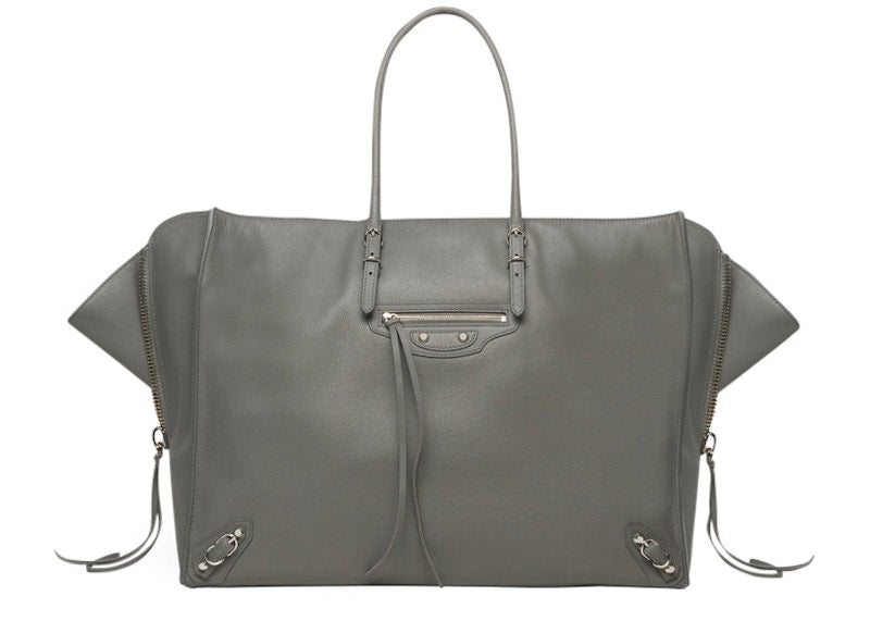Balenciaga Papier A4 Zip Around Metal Grey