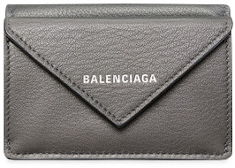 Balenciaga Papier Wallet Mini Metal Grey