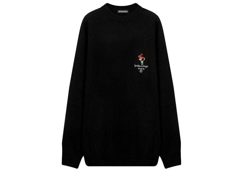 Balenciaga Paris Crewneck Sweater Black