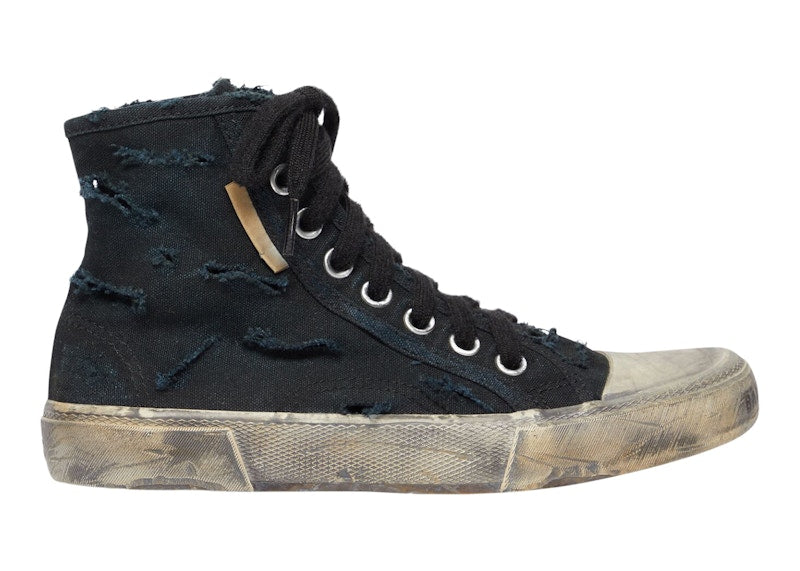 Balenciaga Paris High Top Destroyed Black White