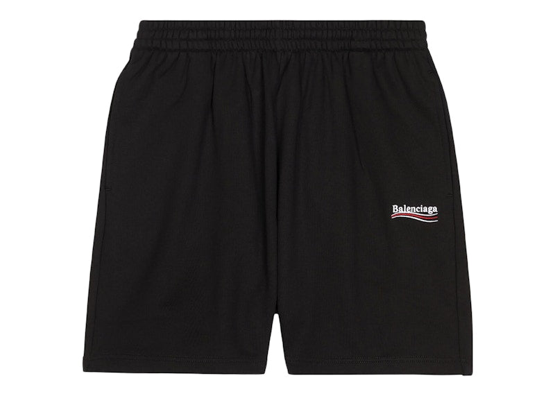 Balenciaga Political Campaign Large Fit Sweat Shorts Black/White