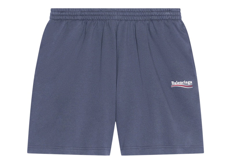 Balenciaga Political Campaign Large Fit Sweat Shorts Dark Grey/White