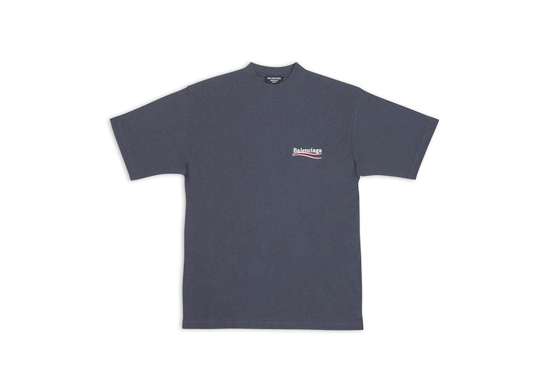 Balenciaga Political Campaign Large Fit T-Shirt Dark Grey/White