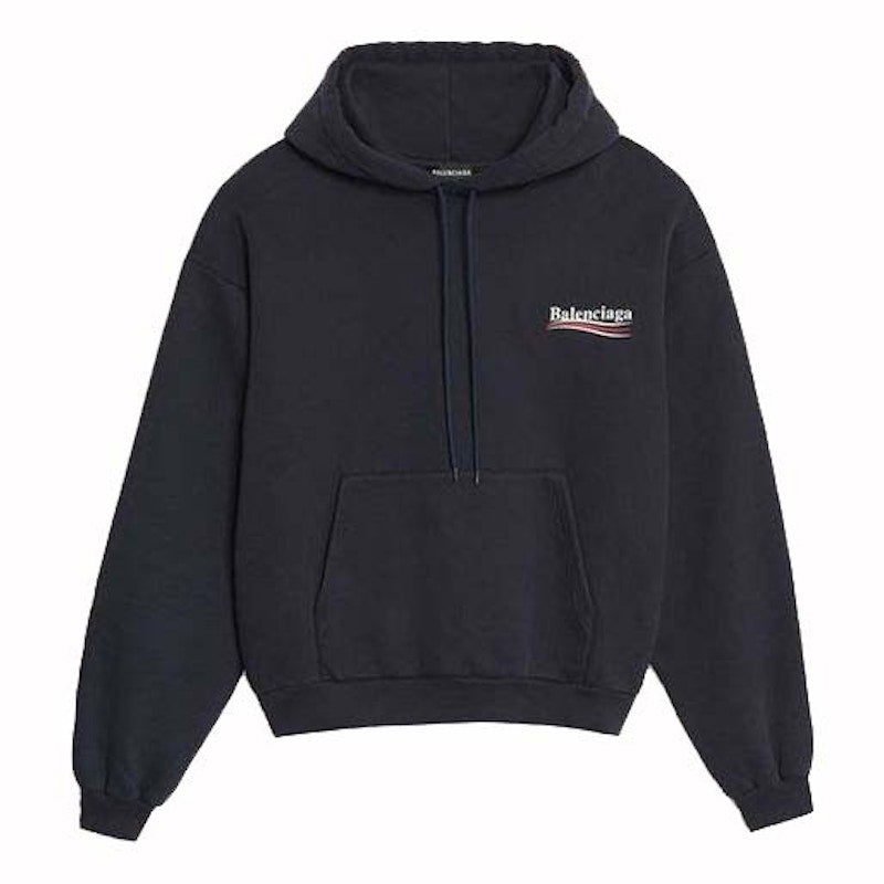 Balenciaga Political Campaign Logo Hoodie Navy