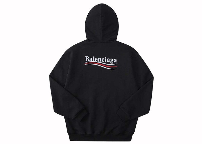 Balenciaga Political Campaign Logo Popover Hoodie Black