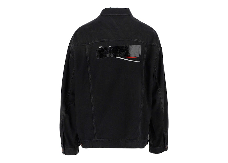 Balenciaga Political Campaign Oversized Denim Jacket Black