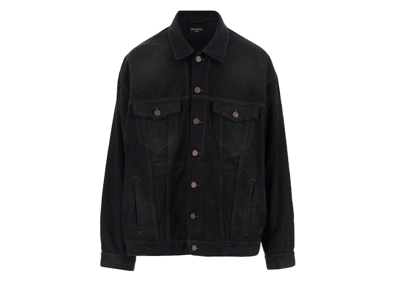 Balenciaga Political Campaign Oversized Denim Jacket Black