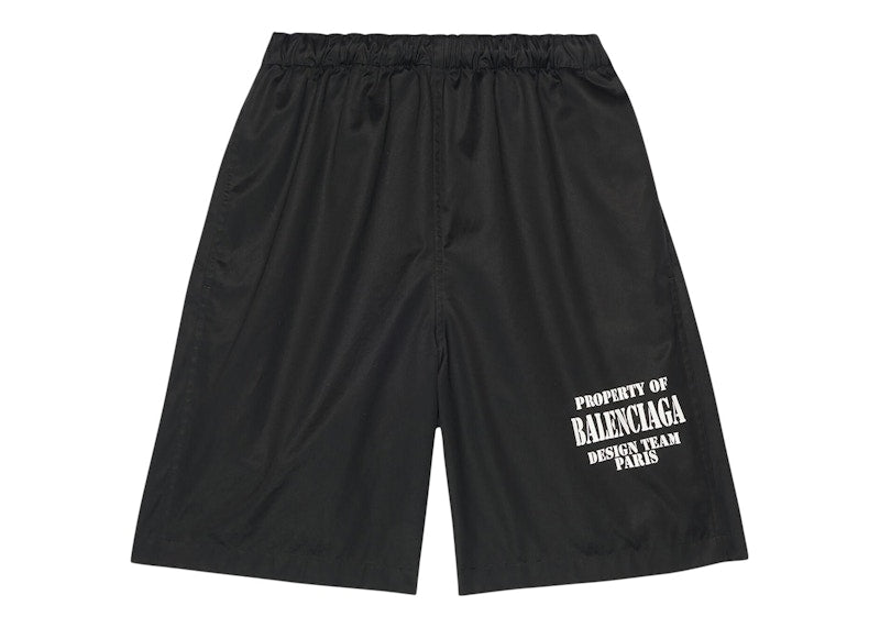 Balenciaga Property Baggy Shorts Black/White Logo