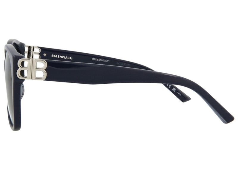 Balenciaga Rectangle-Frame Acetate Sunglasses Blue/Silver (BB0135SA-30009996-004)